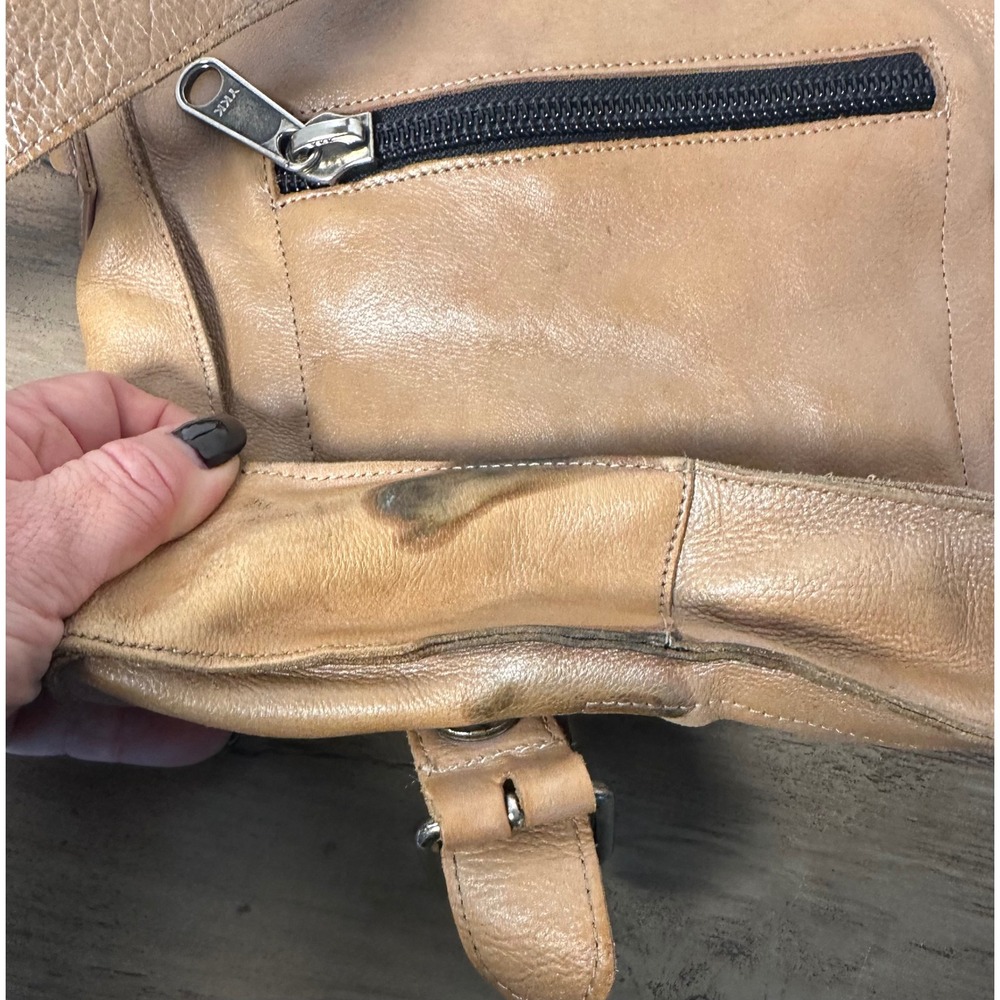Bed Stu Venice Beach Crossbody Leather Purse Bag Distressed Brown Hobo Boho - Picture 3 of 13